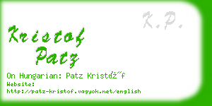 kristof patz business card